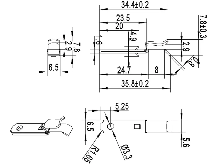 Brass Flat Tab Terminal Lug – Electrical Connector(pic2) Brass Flat Tab Terminal Lug – Electrical Connector(pic2)